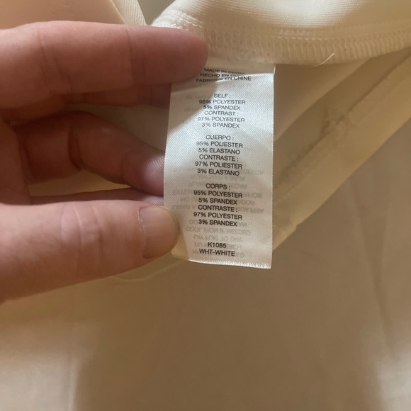 Bebe Studded Bodycon Mini Dress White Geometric Stud Sleeveless Club Size M - Picture 7 of 8